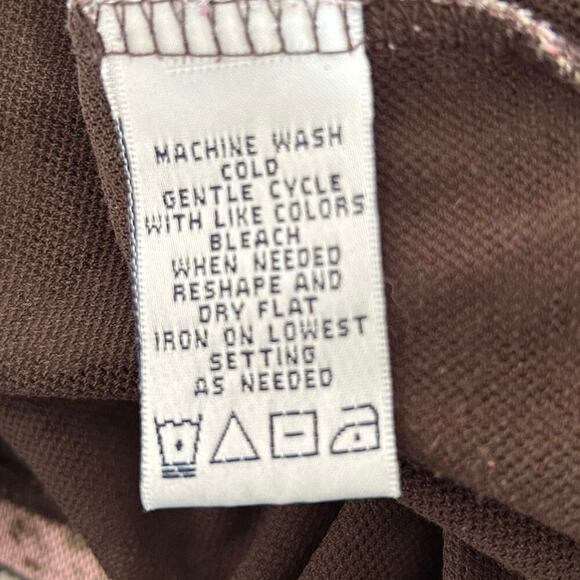 Rena Rowan Women 3/4 Sleeve Y2K Mesh Top Brown Fairy Grunge Boho Western Size XL - Picture 5 of 8